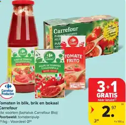 Carrefour Market Tomaten in blik, brik en bokaal Carrefour aanbieding