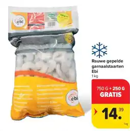 Carrefour Market Ebi Rauwe gepelde garnaalstaarten aanbieding