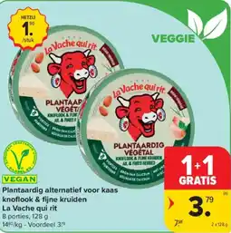 Carrefour Market La vache qui rit plantaardig alternatief voor kaas knoflook & fijne kruiden aanbieding