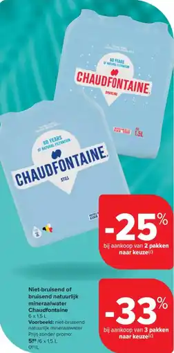 Carrefour Market Chaudfontaine Niet-bruisend of bruisend natuurlijk mineraalwater aanbieding
