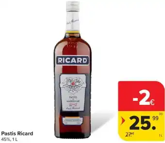 Carrefour Market Pastis Ricard 45% aanbieding