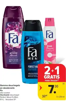 Carrefour Market Fa Gamma douchegels en deodorants aanbieding