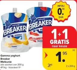 Carrefour Market Melkunie Gamma yoghurt Breaker aanbieding
