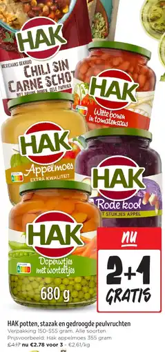 Jumbo HAK potten, stazak en gedroogde peulvruchten aanbieding