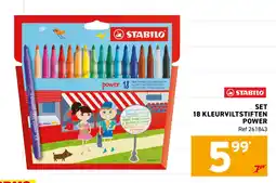 Trafic Stabilo set 18 kleurviltstiften power aanbieding