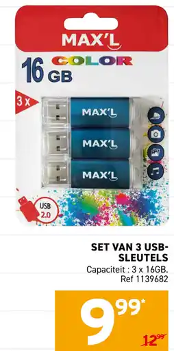 Trafic Set van 3 usb- sleutels aanbieding