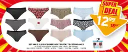 Trafic Set van 3 slips of boxershorts pockets coton dames aanbieding