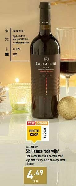 ALDI Siciliaanse rode wijn aanbieding