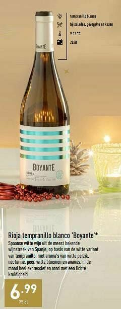 ALDI Rioja tempranillo blanco boyante aanbieding