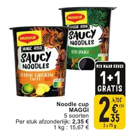 Cora Noodle cup maggi aanbieding