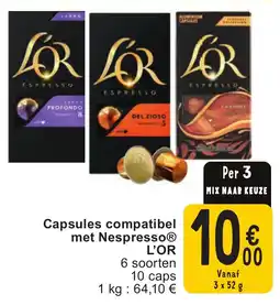 Cora Capsules compatibel met Nespresso L'OR aanbieding
