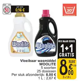 Cora Vloeibaar wasmiddel woolite aanbieding