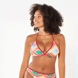 Decathlon Bikinitop voor surfen dames triangel Mae sangria rood aanbieding