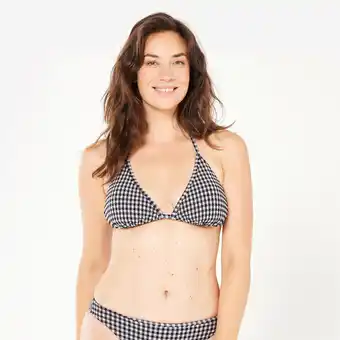 Decathlon Bikinitop voor surfen dames triangel gestructureerde stof Mae vichy aanbieding
