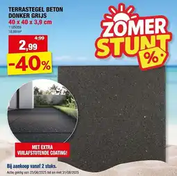 Hubo Terrastegel beton donker aanbieding