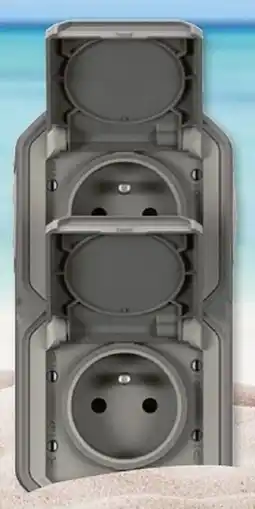 Hubo Spatwaterdicht Stopcontact Plexo Dubbel aanbieding