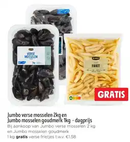 Jumbo Jumbo verse mosselen 2kg en Jumbo mosselen goudmerk 1kg - dagprijs aanbieding