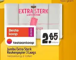 Jumbo Jumbo Extra Sterk Keukenpapier 3 Laags Verpakking 2 rollen aanbieding