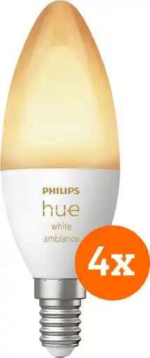 Coolblue Philips Hue White Ambiance E14 Lot de 4 aanbieding