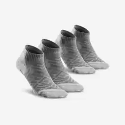 Decathlon Lage wandelsokken Hike 100 grijs 2 paar aanbieding