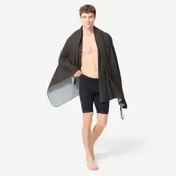 Decathlon Microvezel handdoek voor zwemmen zwart/grijs maat XL 110 x 175 cm aanbieding