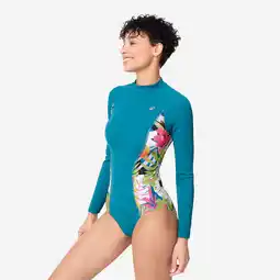 Decathlon Badpak met lange mouwen voor surfen dames Dani blauw aanbieding