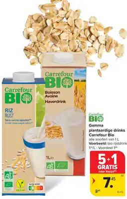 Carrefour Market Gamma plantaardige drinks Carrefour Bio aanbieding