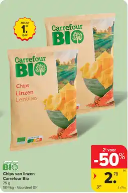 Carrefour Market Chips van linzen Carrefour Bio aanbieding
