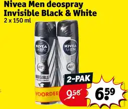 Kruidvat Nivea Men deospray Invisible Black & White aanbieding