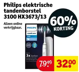 Kruidvat Philips elektrische tandenborstel 3100 HX3673/13 aanbieding