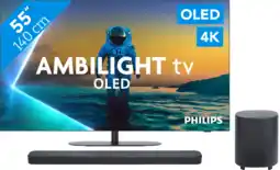 Coolblue Philips Ambilight 55'' OLED810 4K (2025) + JBL Bar 500 M2 Zwart aanbieding