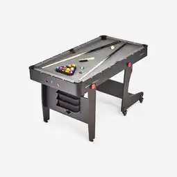 Decathlon Opklapbare pooltafel BT 500 grijs laken aanbieding