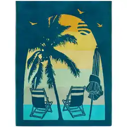 Decathlon XL-strandlaken van velours jacquard groen 140x180 400g/m² - Arche aanbieding