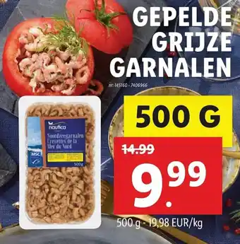 Lidl Gepelde Grijze Garnalen 500g aanbieding