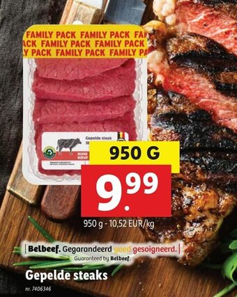 Gepelde steaks 950g