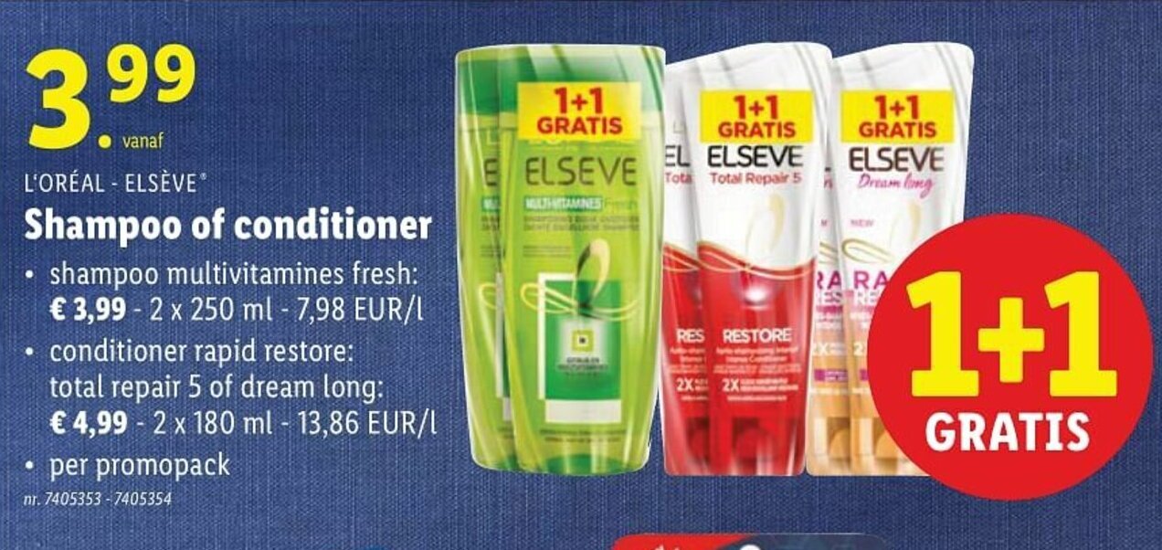 Shampoo of conditioner promotie bij Lidl