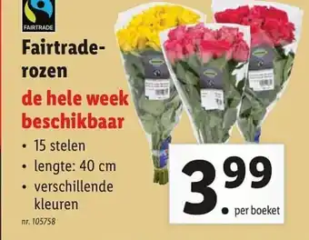 Lidl Fairtrade rozen aanbieding