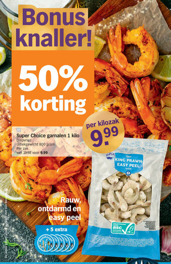 Albert Heijn Super Choice garnalen 1 kilo aanbieding