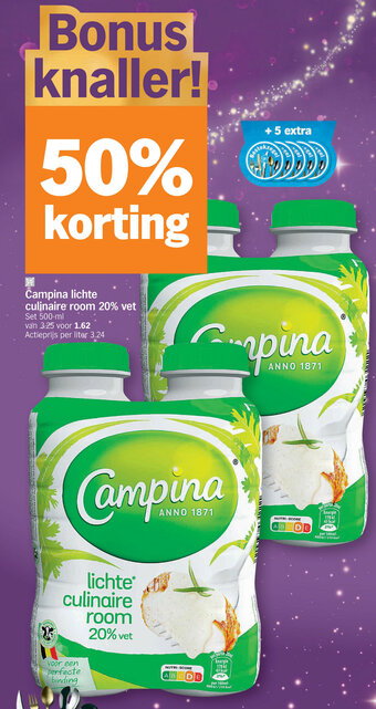 Albert Heijn Campina lichte culinaire room 20% vet aanbieding