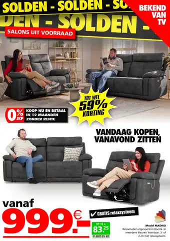 Seats and Sofas Model MADRID aanbieding
