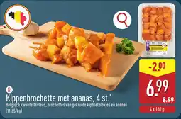 ALDI Kippenbrochette met ananas aanbieding
