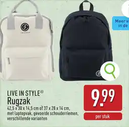 ALDI Live in style rugzak aanbieding