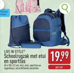 ALDI Live in style schoolrugzak met etu en sporttas aanbieding