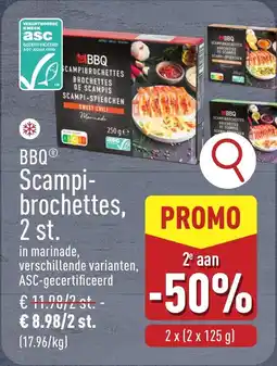 ALDI BBQ Scampi- brochettes aanbieding