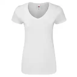 Decathlon Dames Iconic 140 V Hals Tshirt (Wit) aanbieding