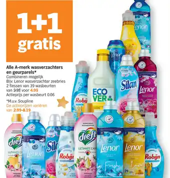 Albert Heijn Alle A-merk wasverzachters en geurparels aanbieding