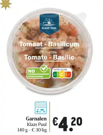 Delhaize Garnalen 140g aanbieding