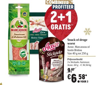 Delhaize Snack of droge worst aanbieding