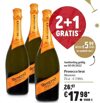 Delhaize Prosecco brut 75cl aanbieding