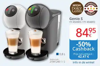 Eldi Nescafé dolce gusto Genio S YY 4509FD/YY 4948FD aanbieding